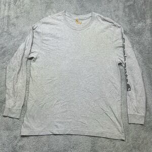 Carhartt Shirt Mens L‎ Gray Original Fit Long Sleeve Spell Out Workwear K231